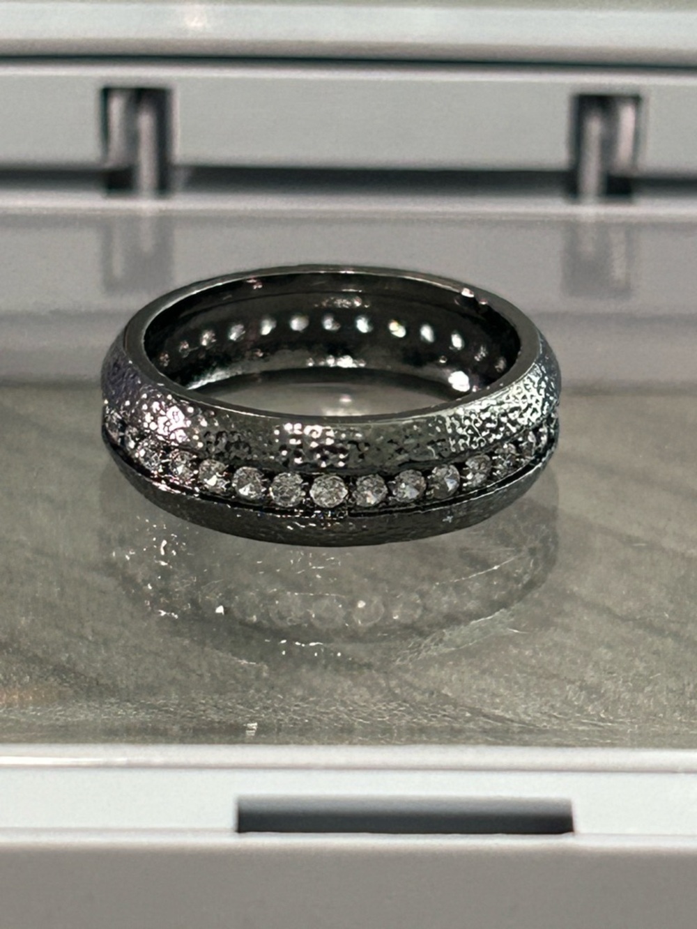 NWOT|Black Rhodium CZ Band Ring Size 5 | Pave Stackable Ring | Minimalist Band